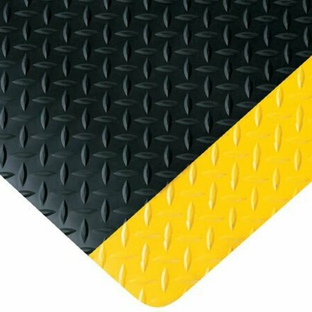 BSC PREFERRED 3 x 12' Black/Yellow Diamond Plate Anti-Fatigue Mat H-901Y